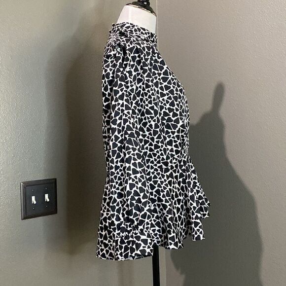 ASOS River Island 3/4 Length Long Sleeves Hearts Peplum Blouse - Picture 11 of 16